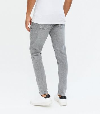 Men's Grey Light Wash Skinny Fit Jeans New Look