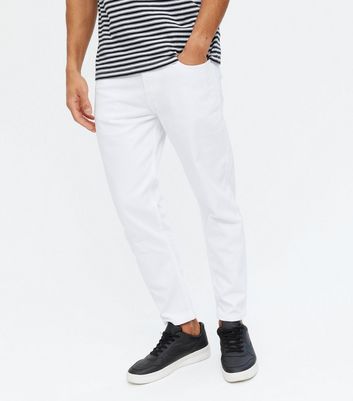 Herrenmode Bekleidung für Herren White Crop Slim Fit Jeans