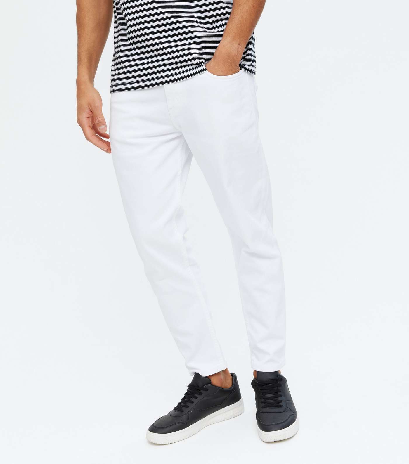 White Crop Slim Fit Jeans Image 2