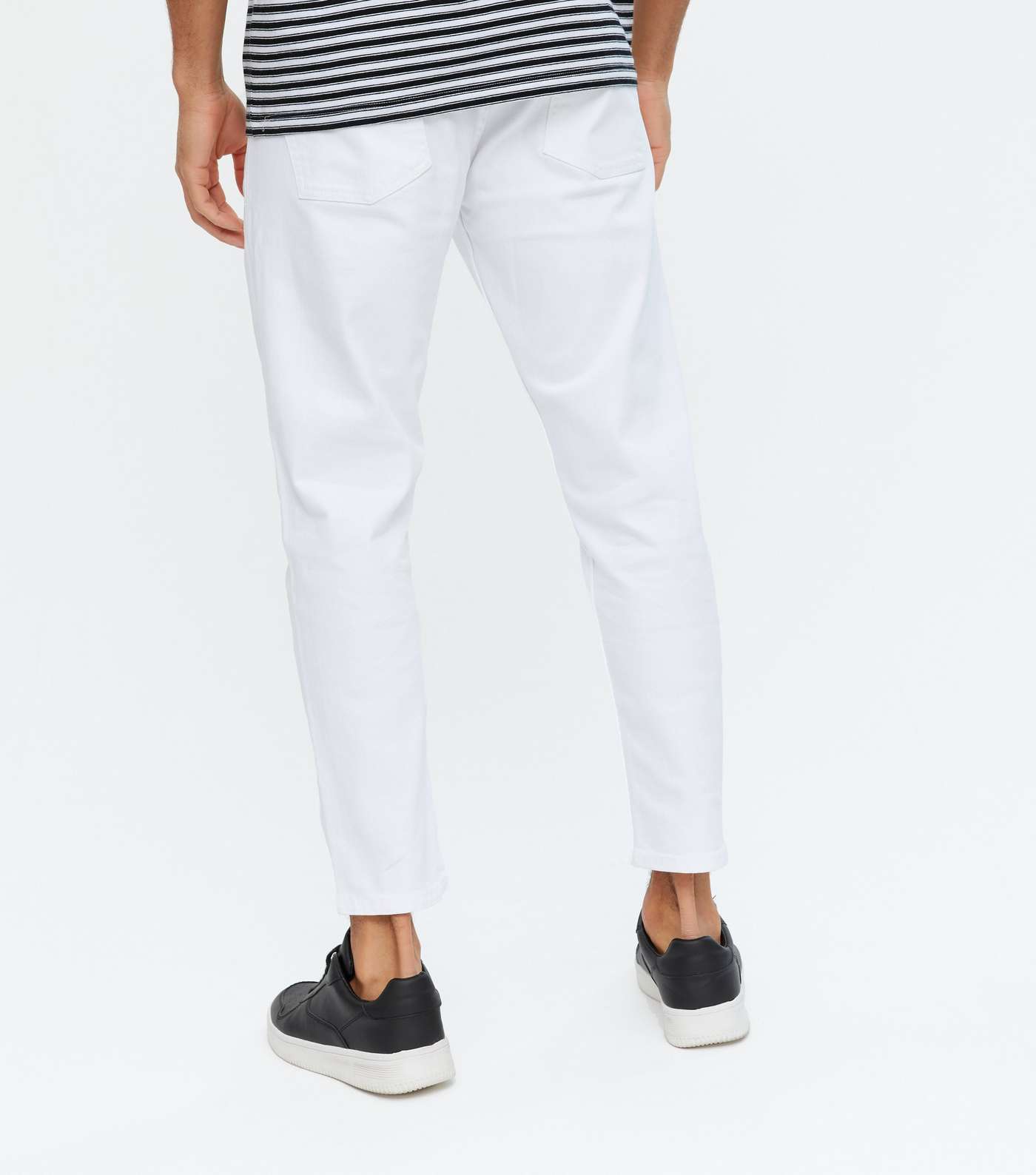 White Crop Slim Fit Jeans Image 4
