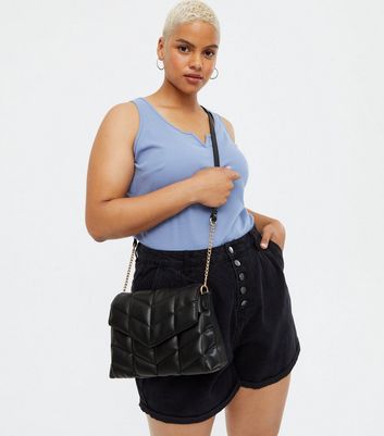 black fold over crossbody bag