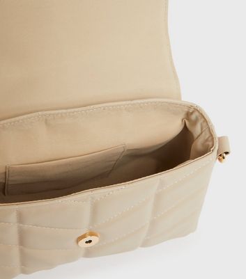 Damen Accessoires Cream Quilted Foldover Cross Body Bag