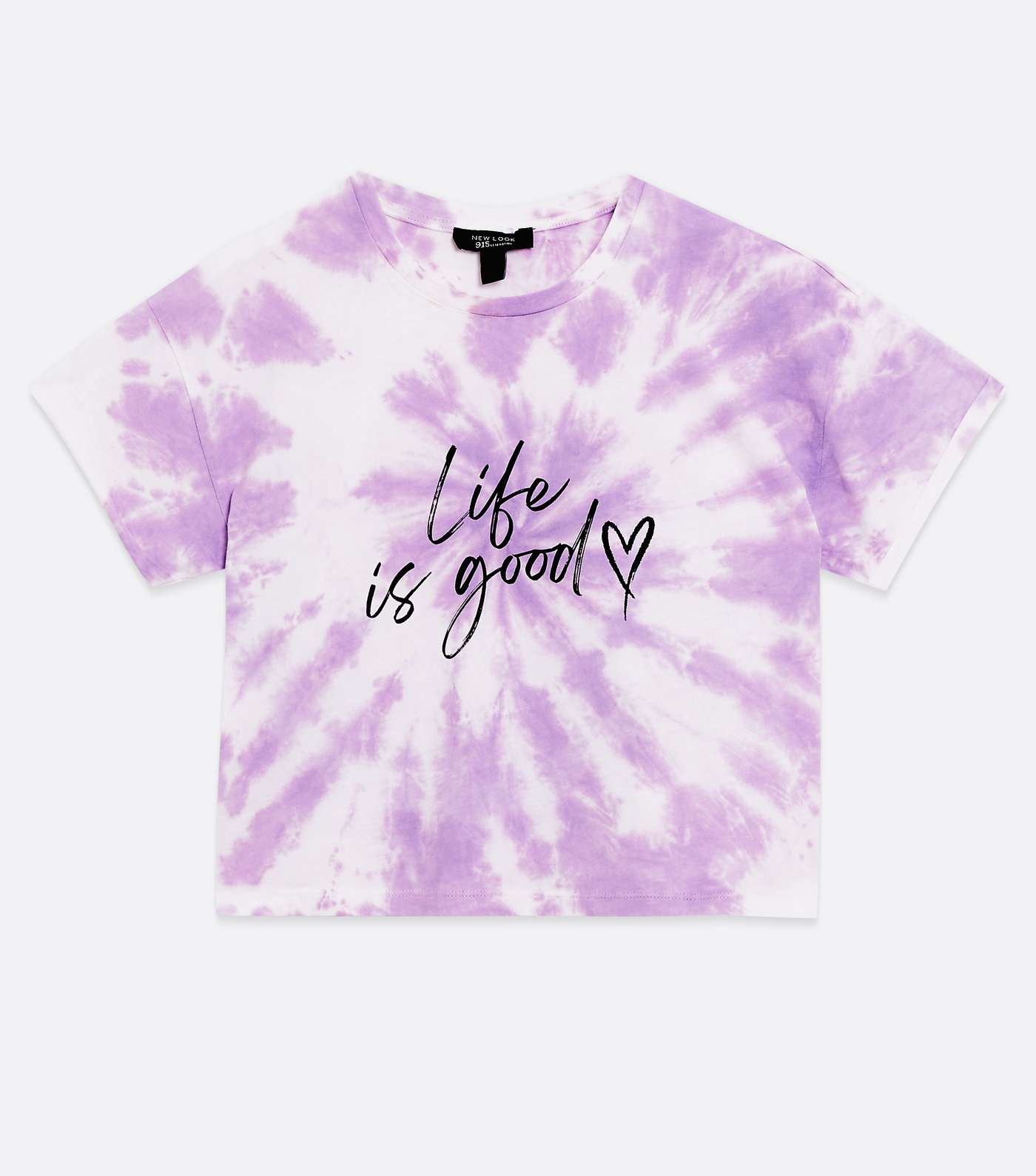 Girls Purple Tie Dye Life Is Good Logo T-Shirt Image 5