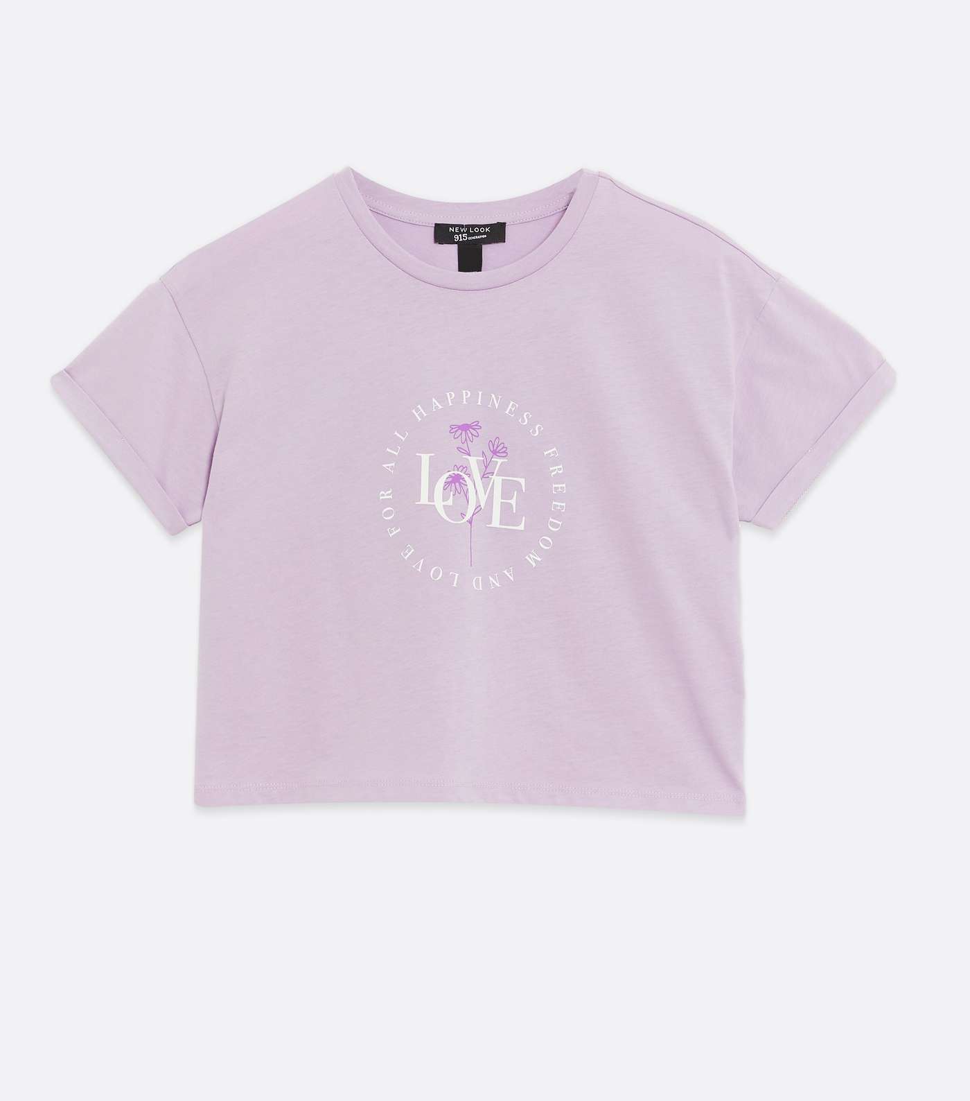 Girls Lilac Love Circle Logo T-Shirt Image 5