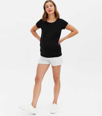 Maternity Pale Grey Jersey Over Bump Shorts