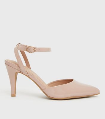 Wide Fit Cream Patent Stiletto Court Shoes | New Look