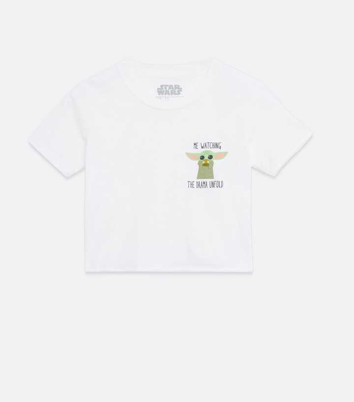 Look Logo Drama New Wars | Yoda White Girls T-Shirt Star