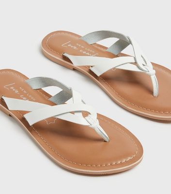 ladies white flip flops