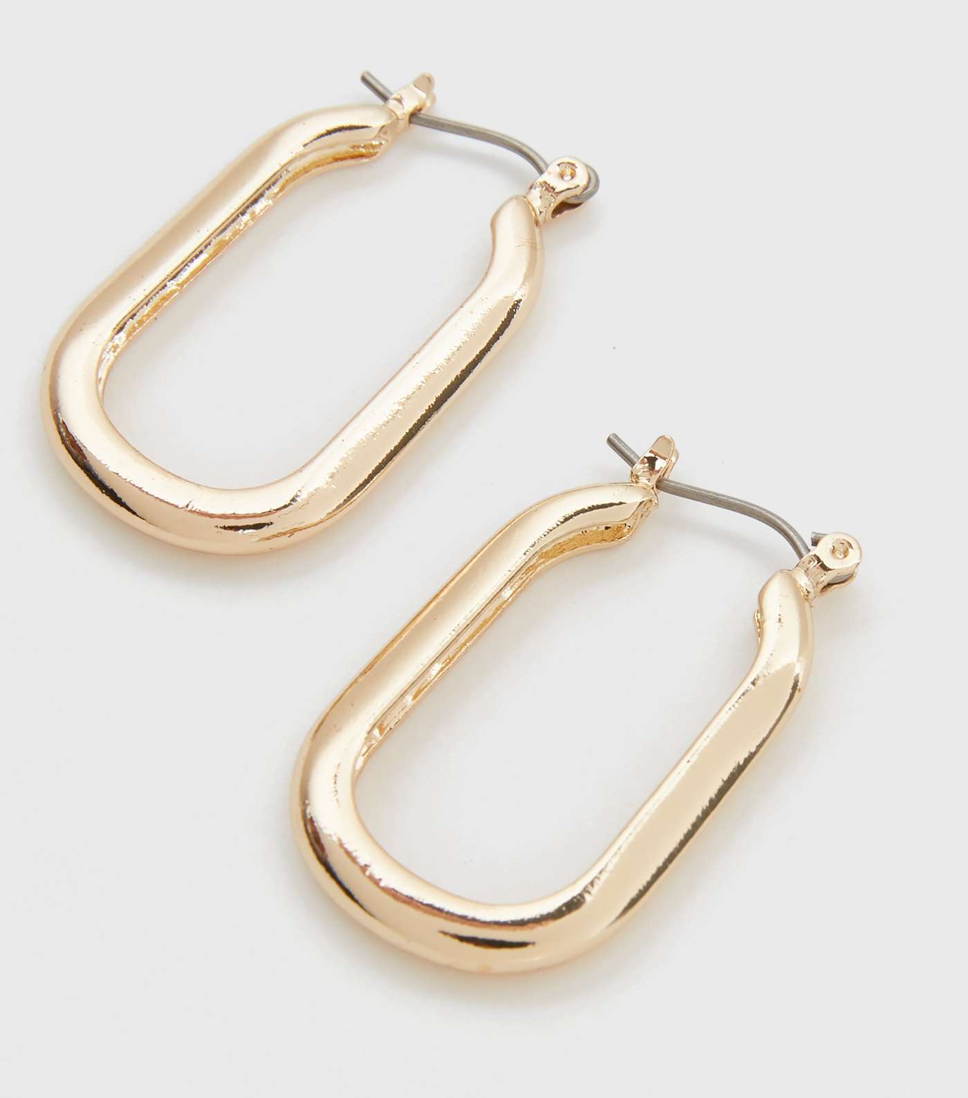 Gold Large Oval Hoop Earrings Image 3