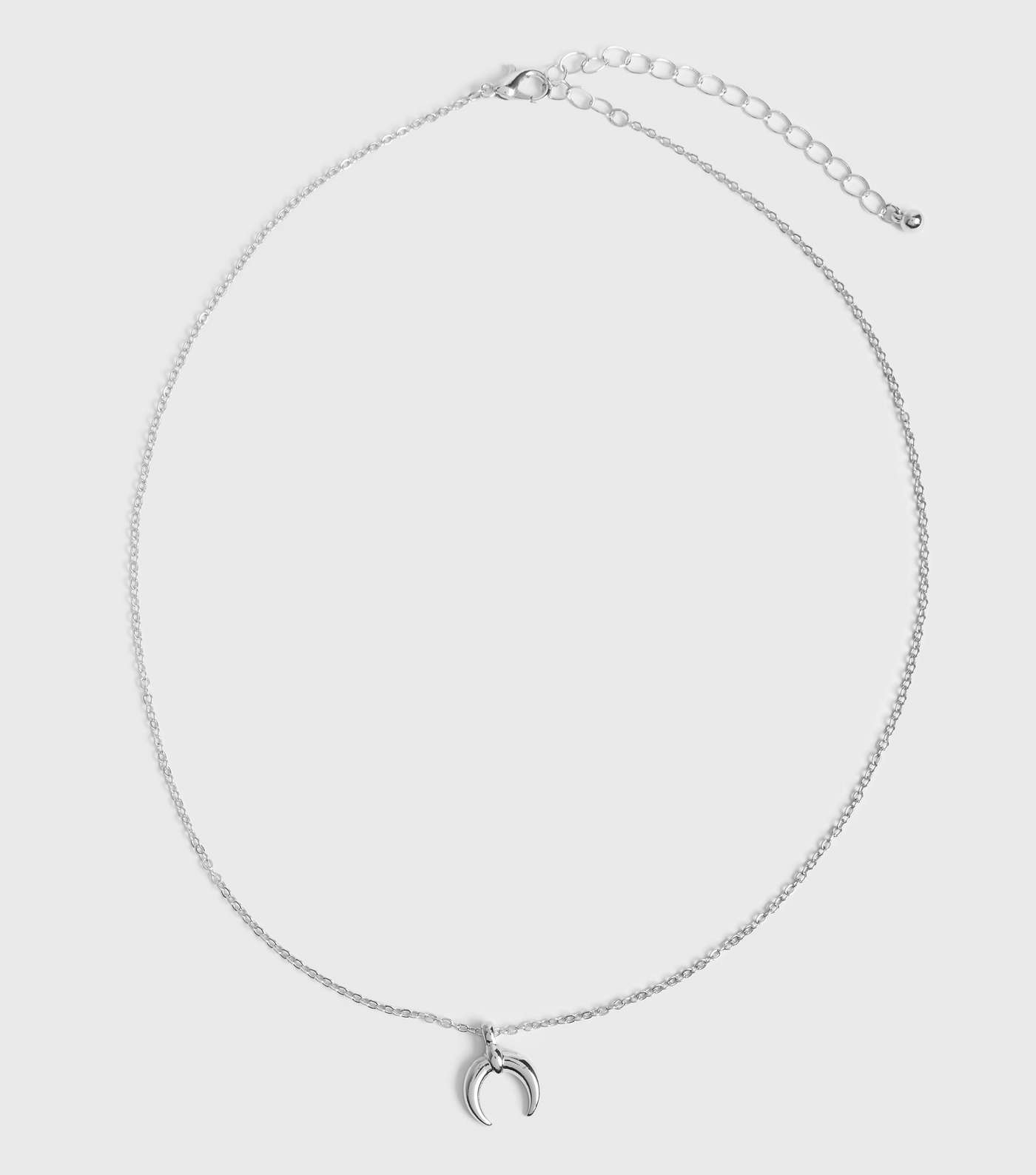 Silver Crescent Pendant Necklace