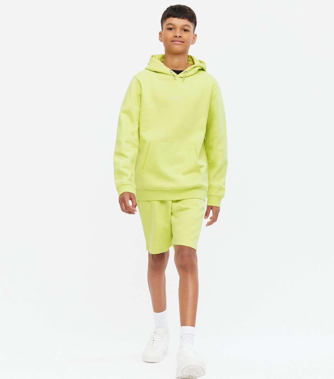 Boys Light Green Jersey Logo Shorts