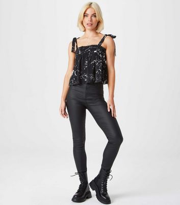 Urban Bliss Black Leather-Look High 