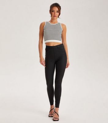 Urban Bliss Black Leather-Look Jeggings 