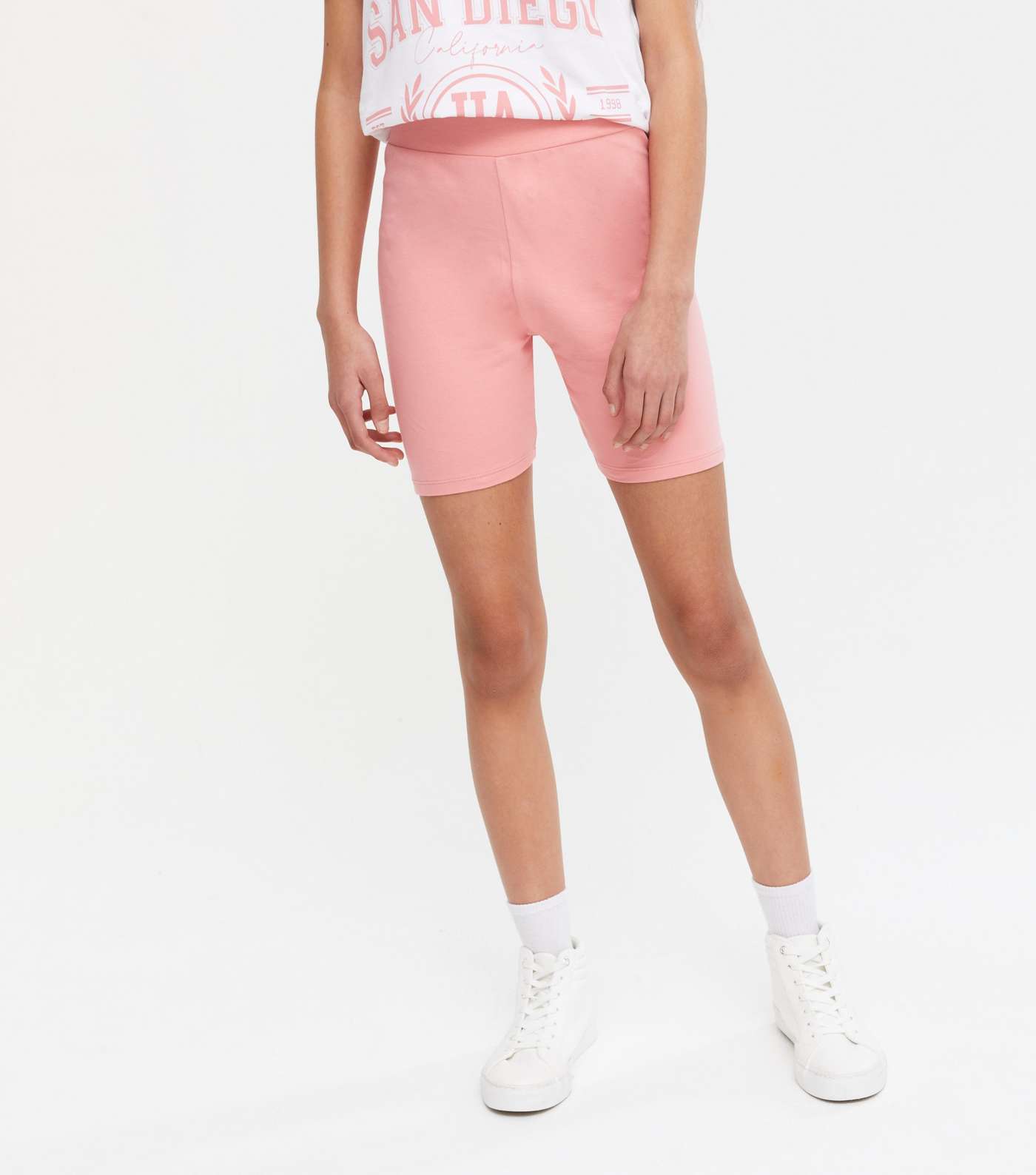 Girls Pink San Diego T-Shirt and Cycling Shorts Set Image 3