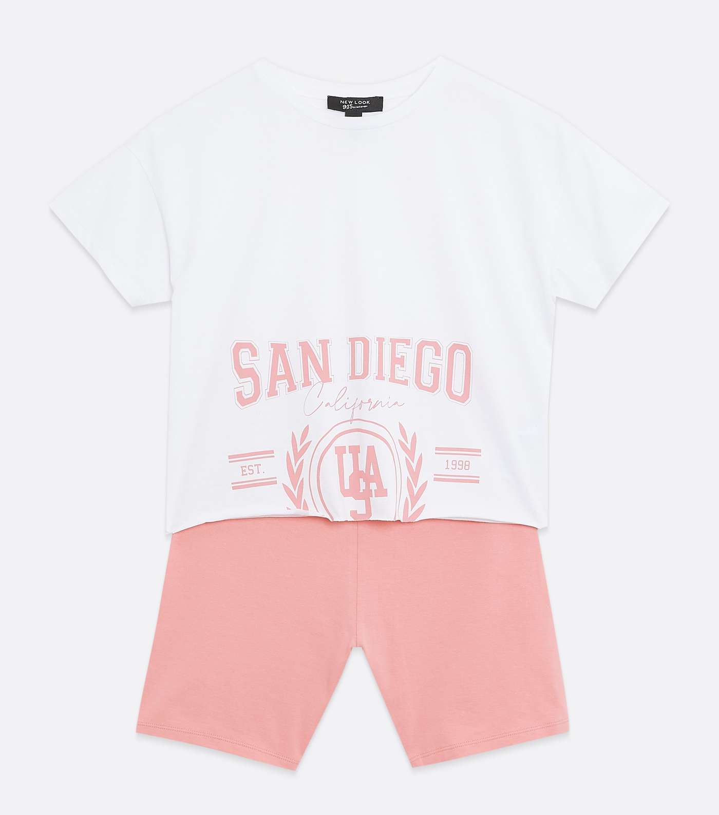 Girls Pink San Diego T-Shirt and Cycling Shorts Set Image 5
