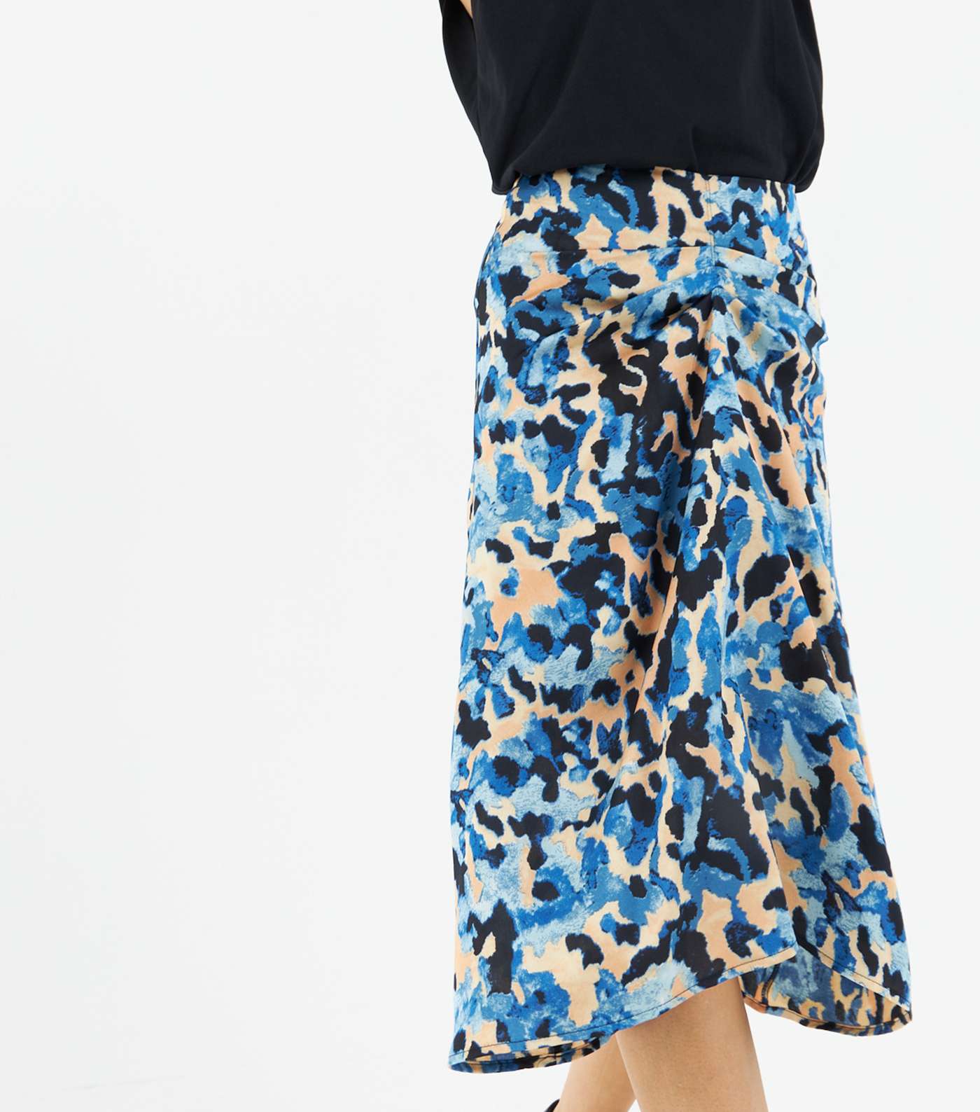 Zibi London Blue Leopard Print Midi Skirt Image 3