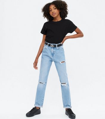 belted mom jeans