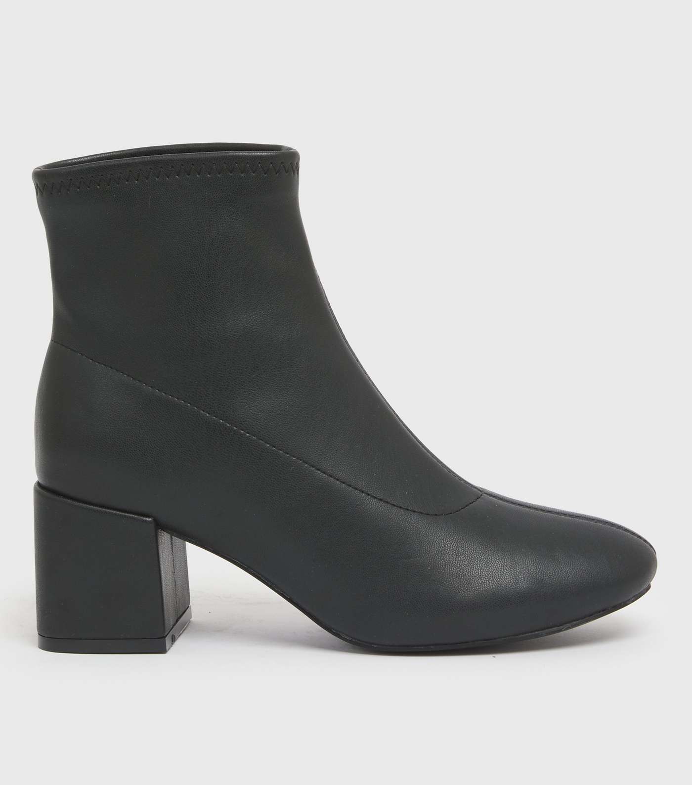 Black Block Heel Sock Shoe Boots