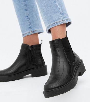 crocodile chunky boots