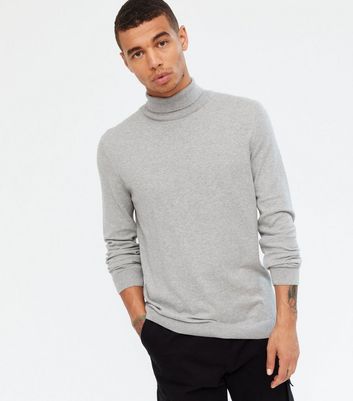 grey knitted roll neck jumper