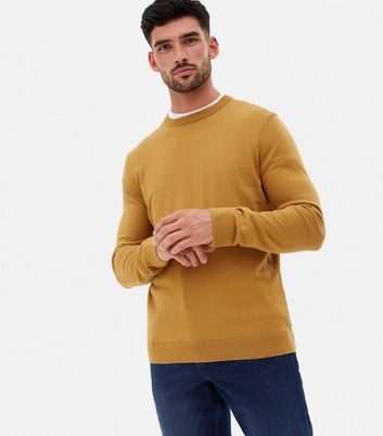 Mustard Soft Fine Knit Crew Neck Jumper 