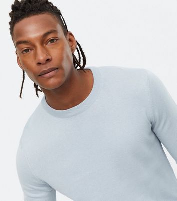 pale blue fine knit jumper