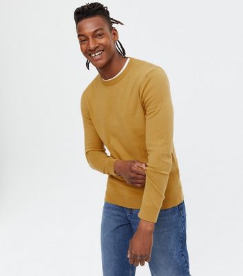 Yellow Soft Fine Knit Crew Neck Jumper 