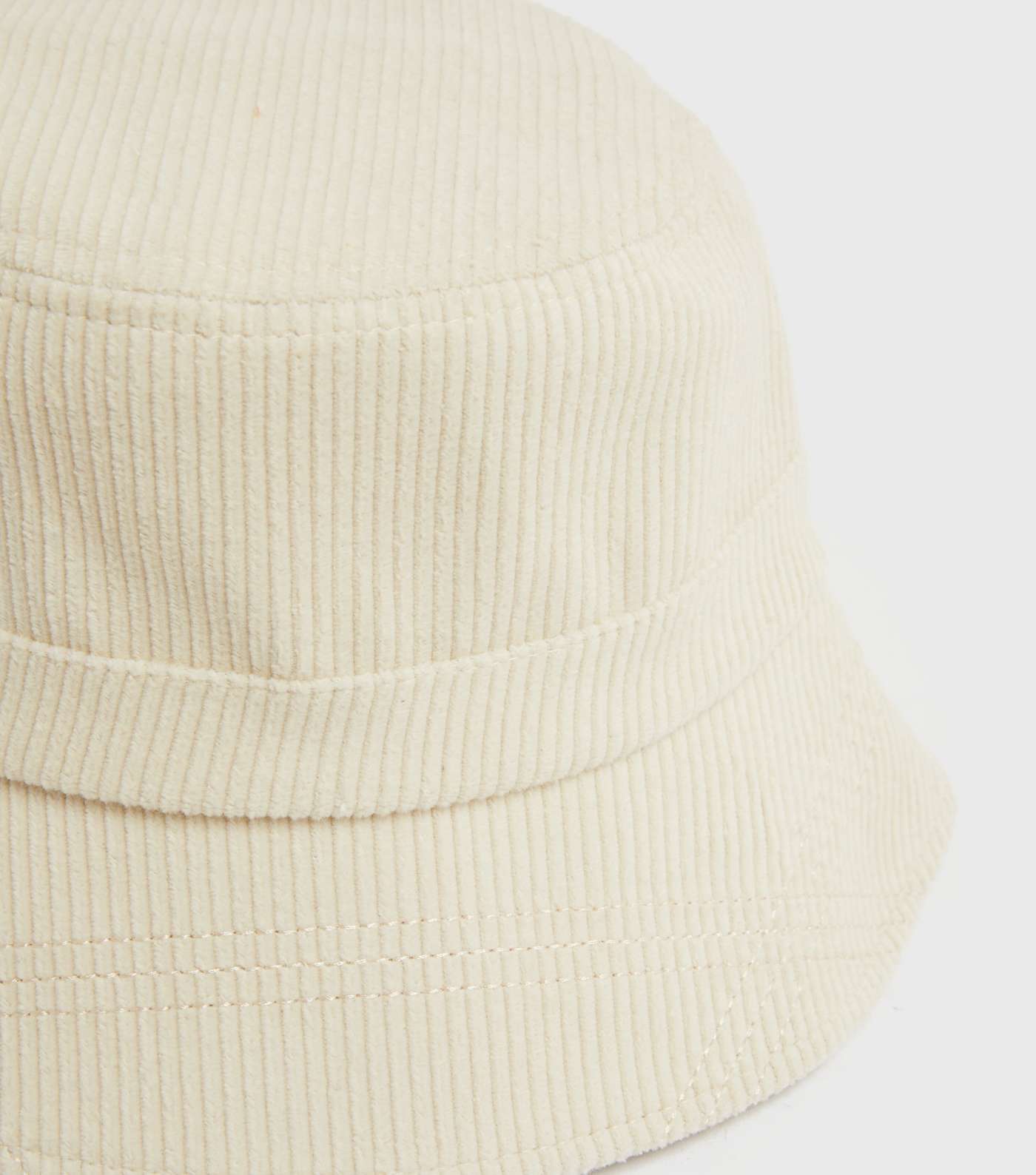 Off White Cord Bucket Hat Image 3