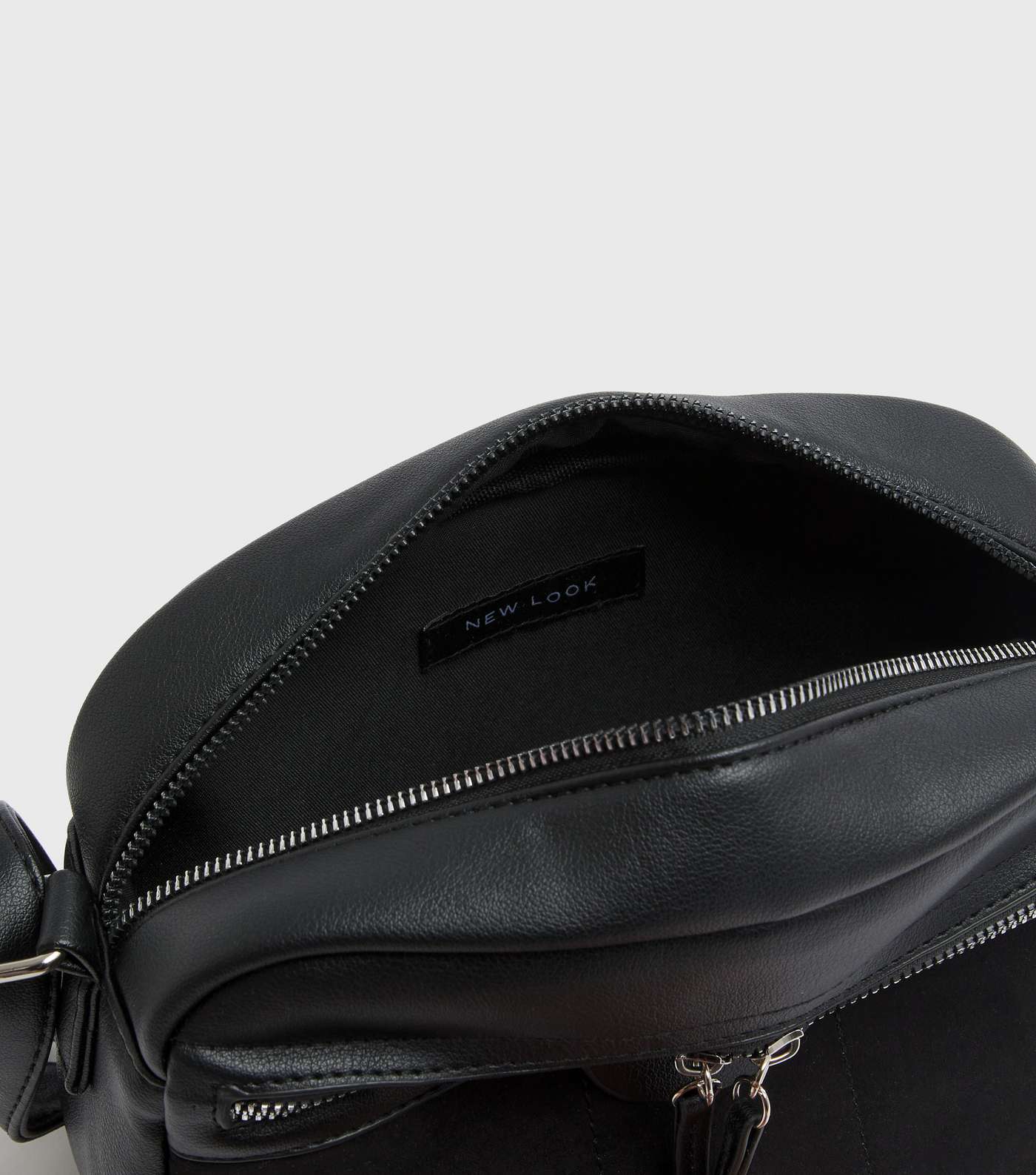 Black Suedette Panel Cross Body Bag Image 5