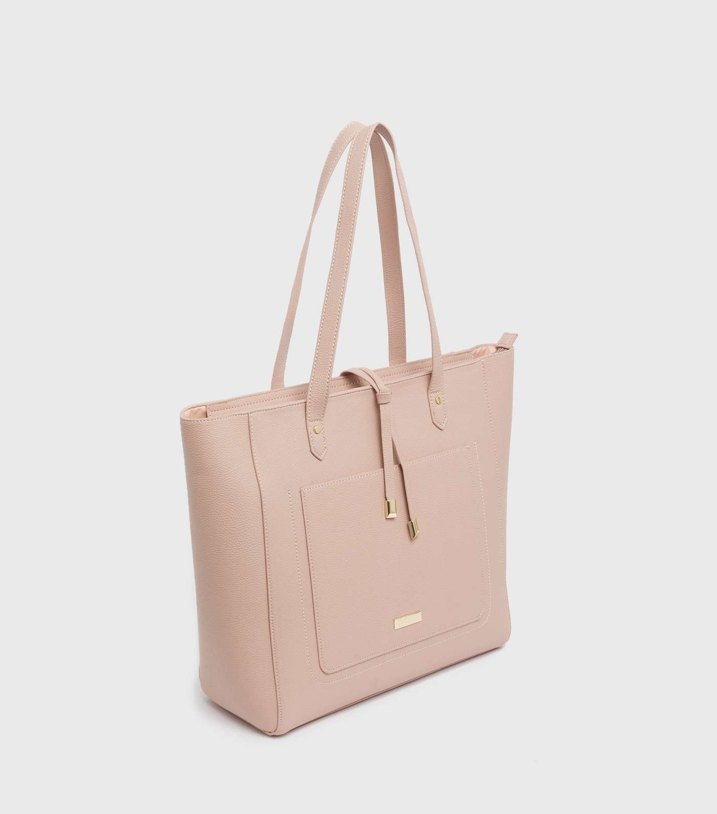 Mid Pink Leather-Look Tassel Trim Tote Bag Image 3