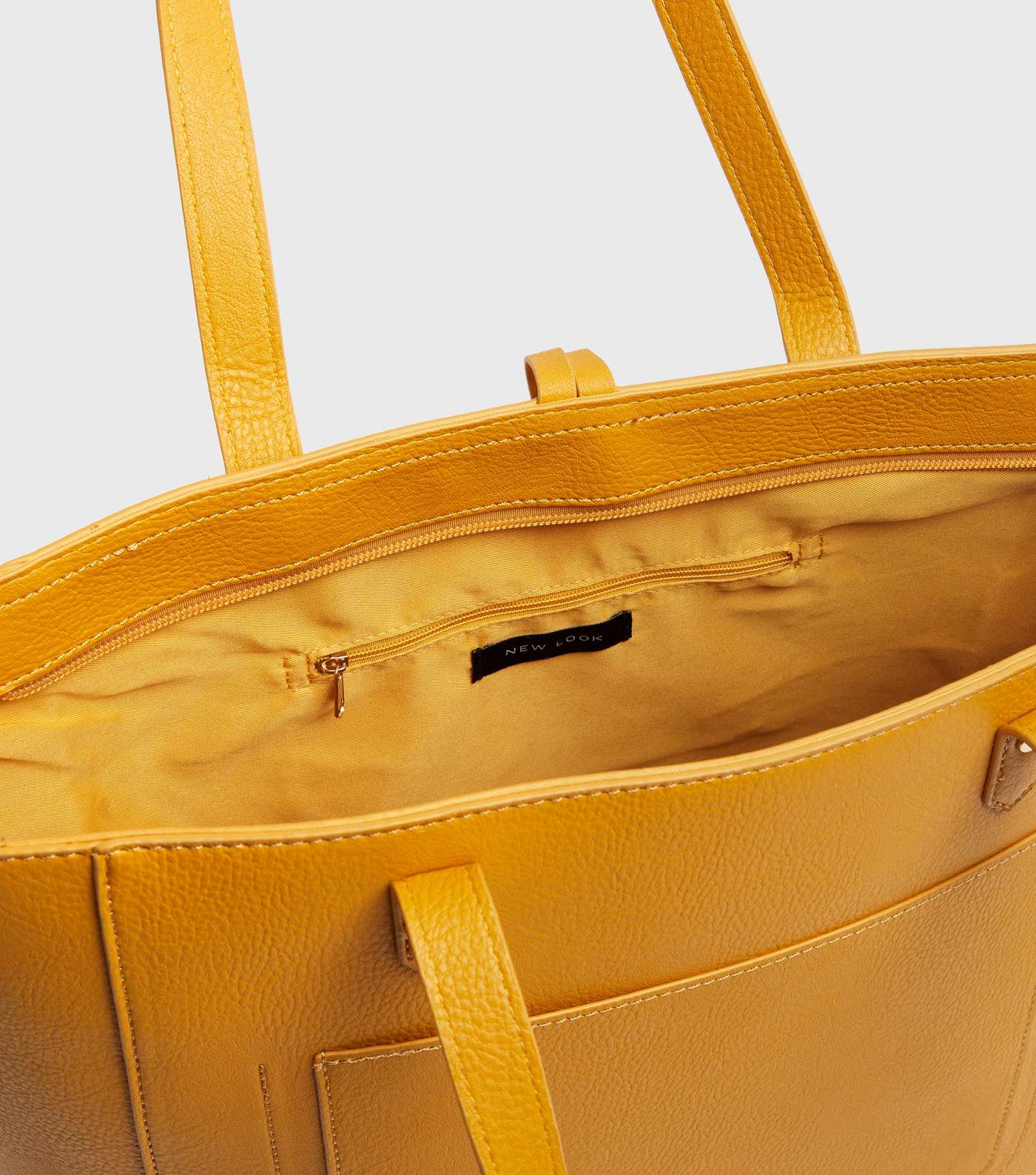 Yellow Leather-Look Tassel Trim Tote Bag Image 4