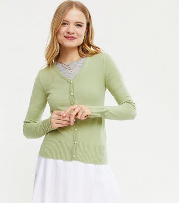 Cardigan with deals pearl buttons