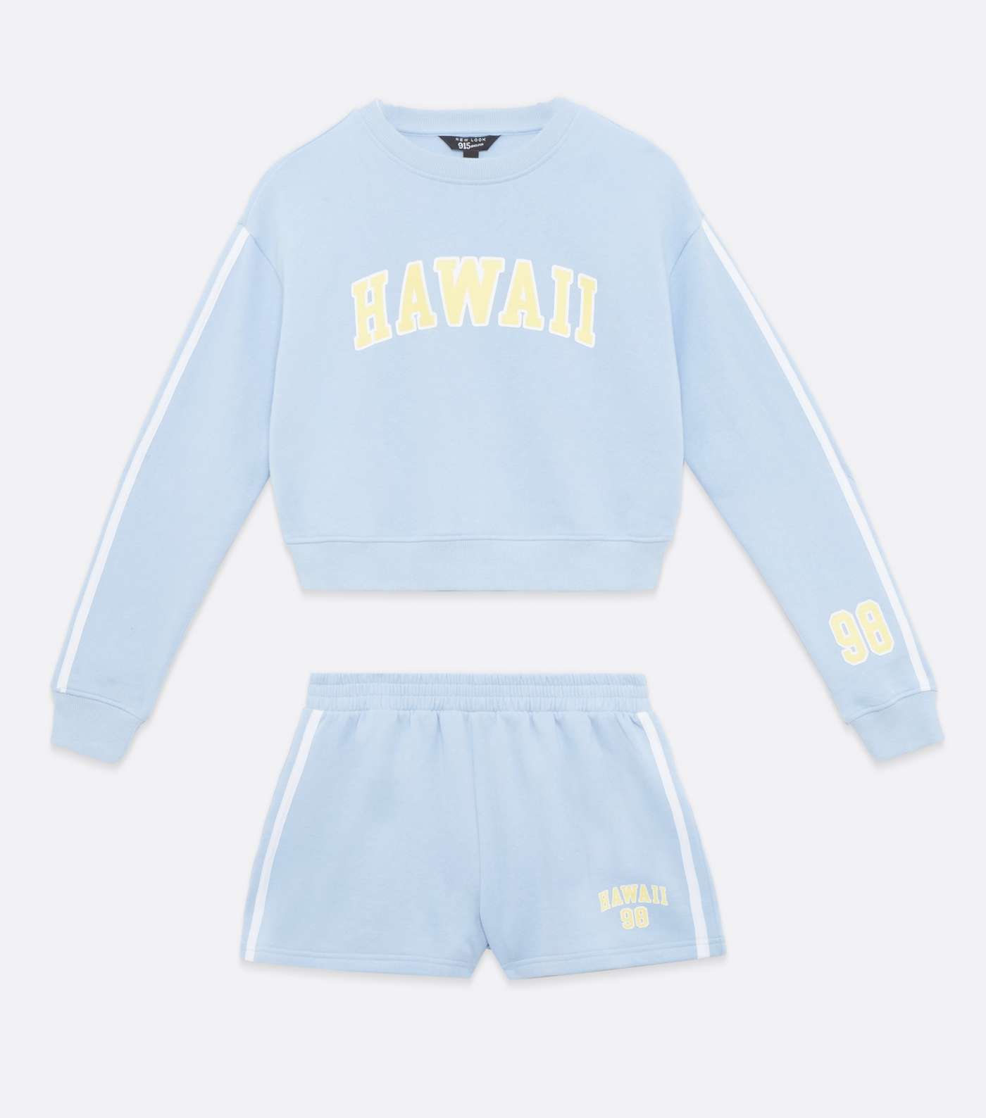 Girls Pale Blue Hawaii Logo Sweatshirt and Shorts Set Image 6