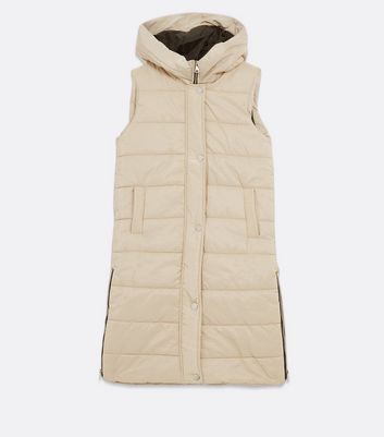 womens cream puffer gilet