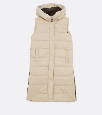 Blue Vanilla Cream Puffer Hooded Gilet 