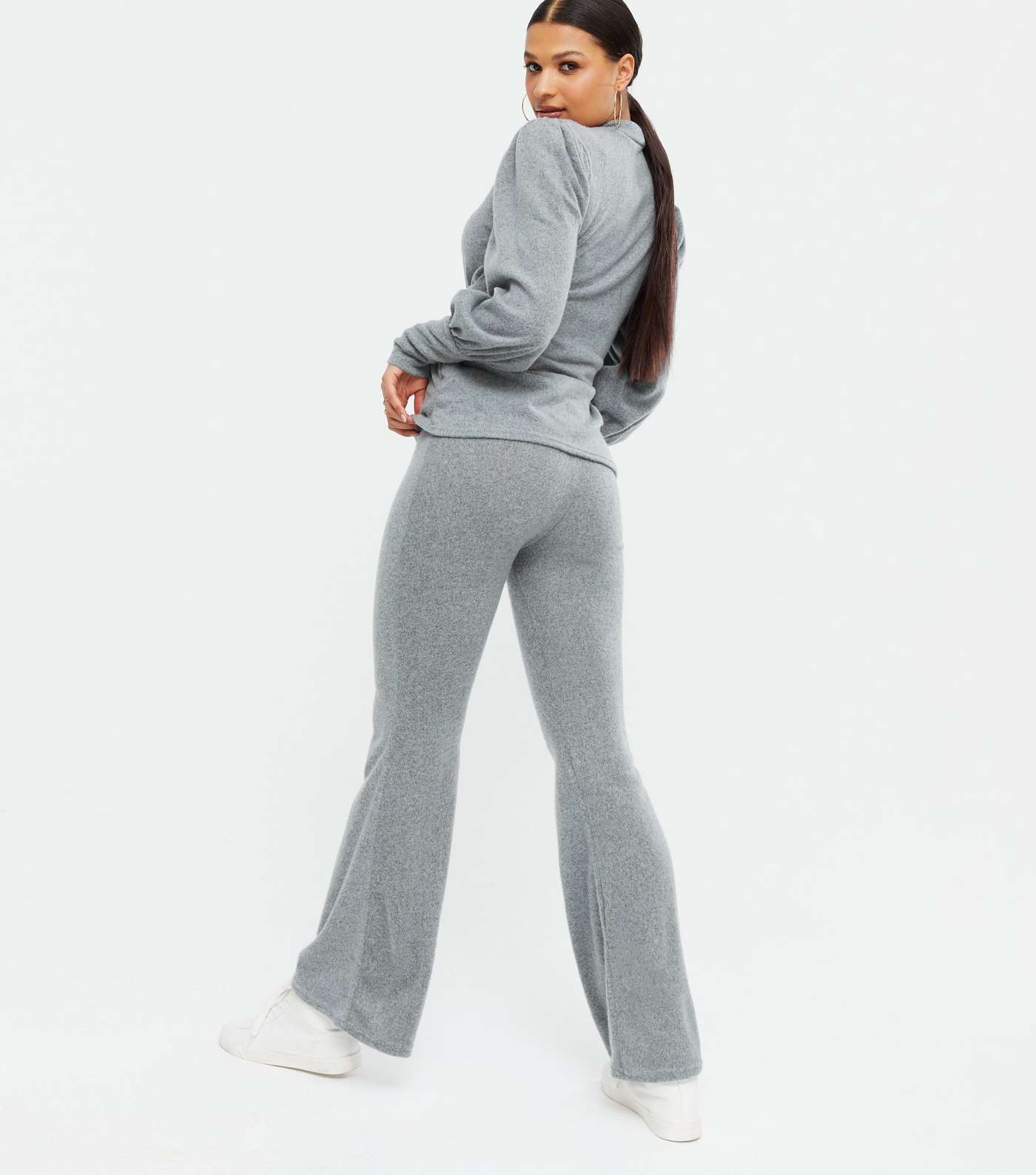 AX Paris Grey Soft Touch Top and Jogger Lounge Set Image 4