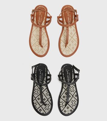 Metallic Trim T-Bar Sandals | Woolworths.co.za