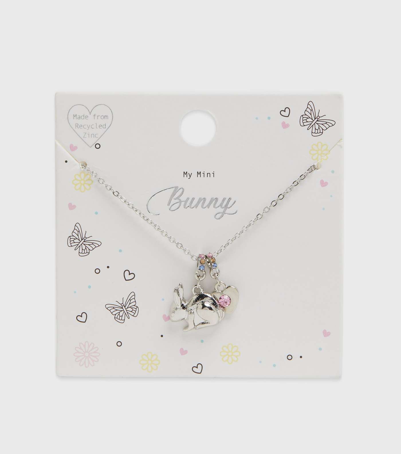 Girls Silver Bunny Pendant Necklace
