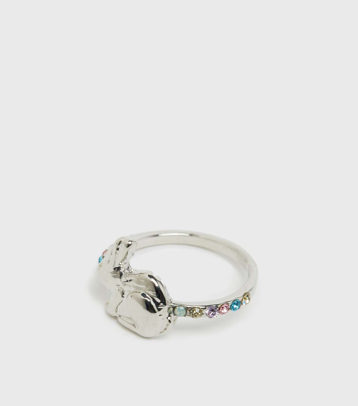 Girls Silver Bunny Ring Image 2