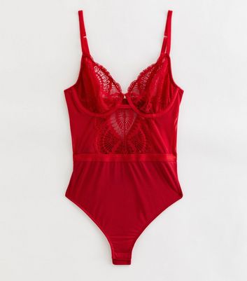 red lace lingerie body