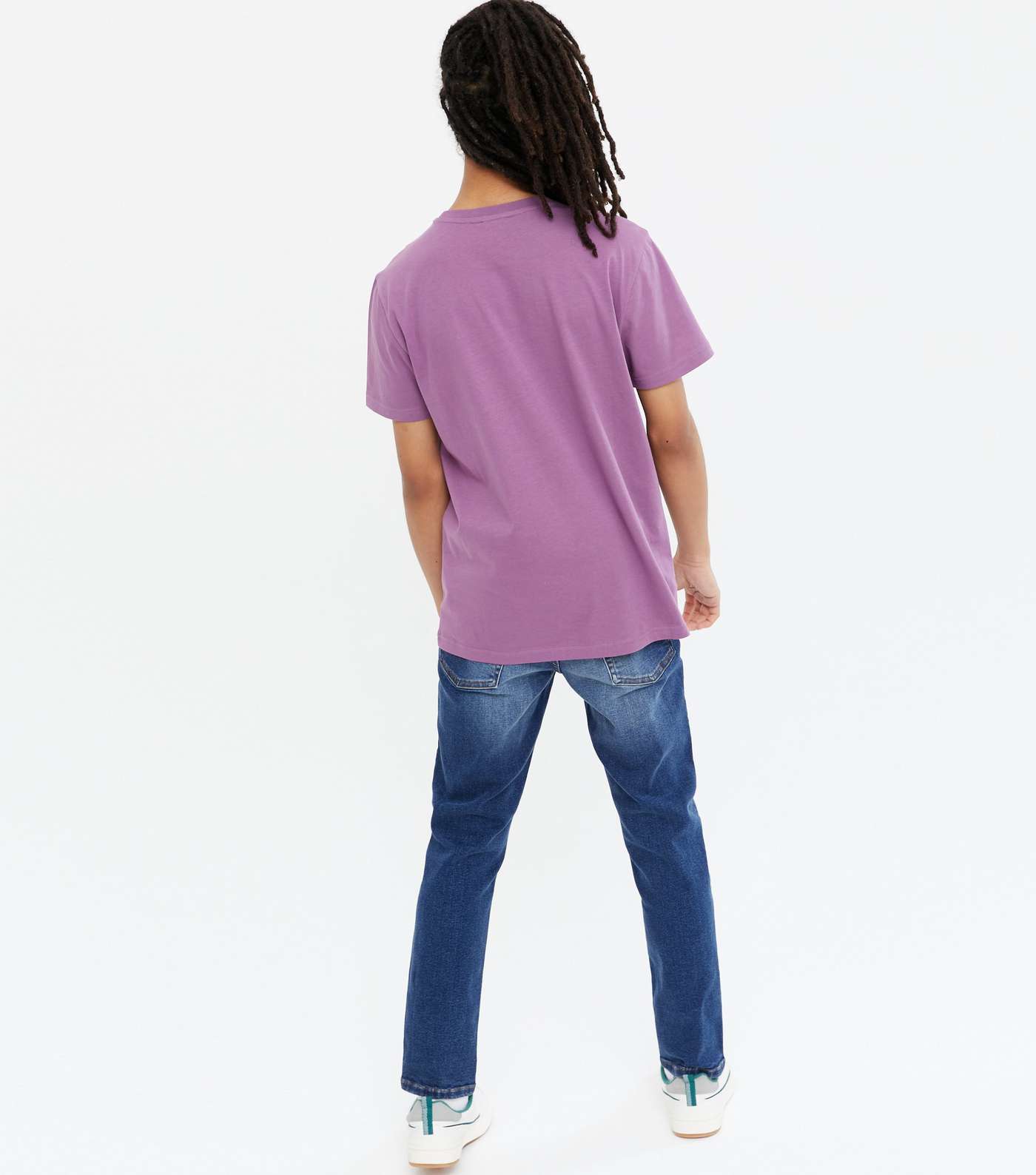 Boys Lilac Worldwide Logo T-Shirt Image 4