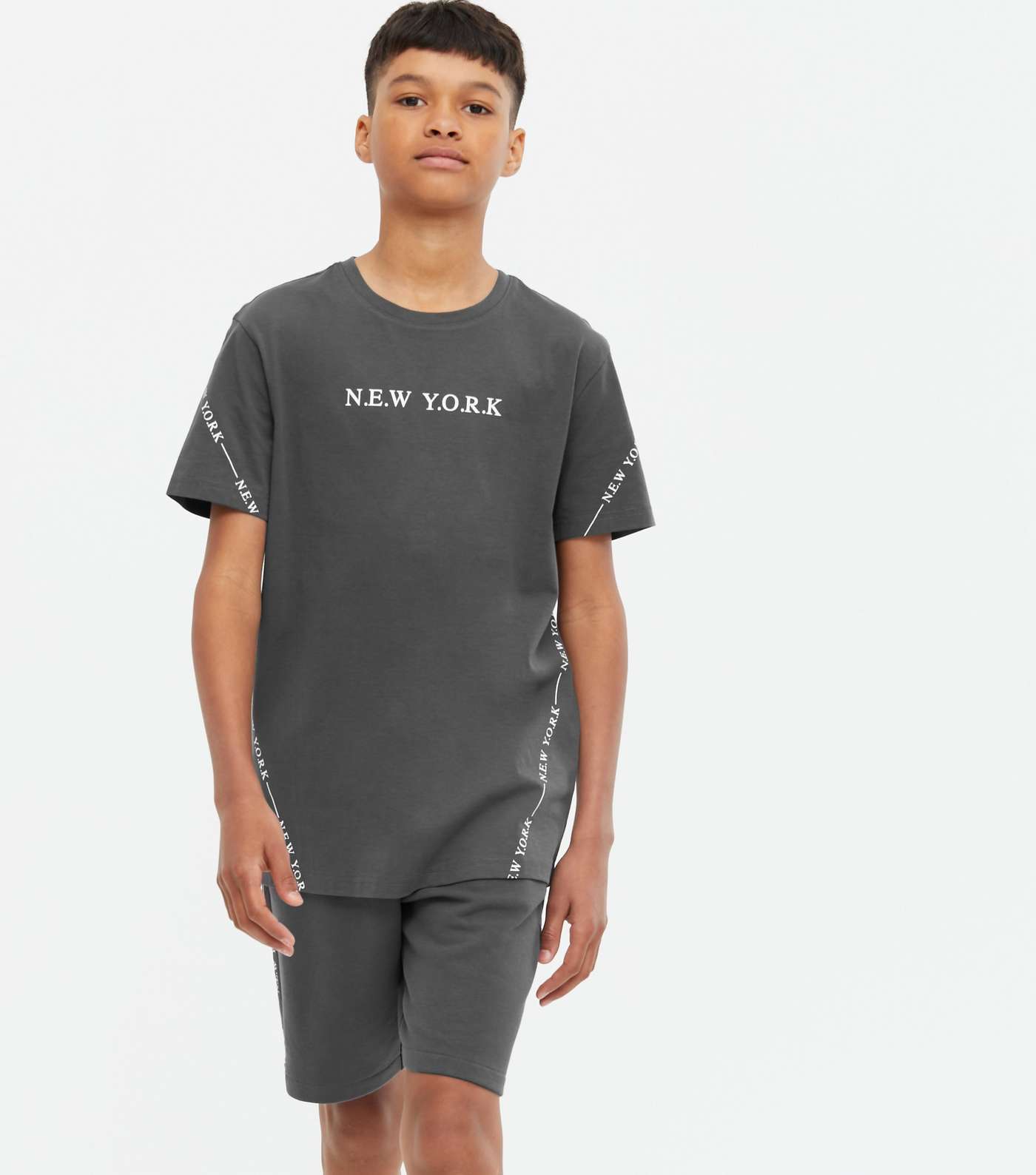 Boys Dark Grey New York Logo T-Shirt