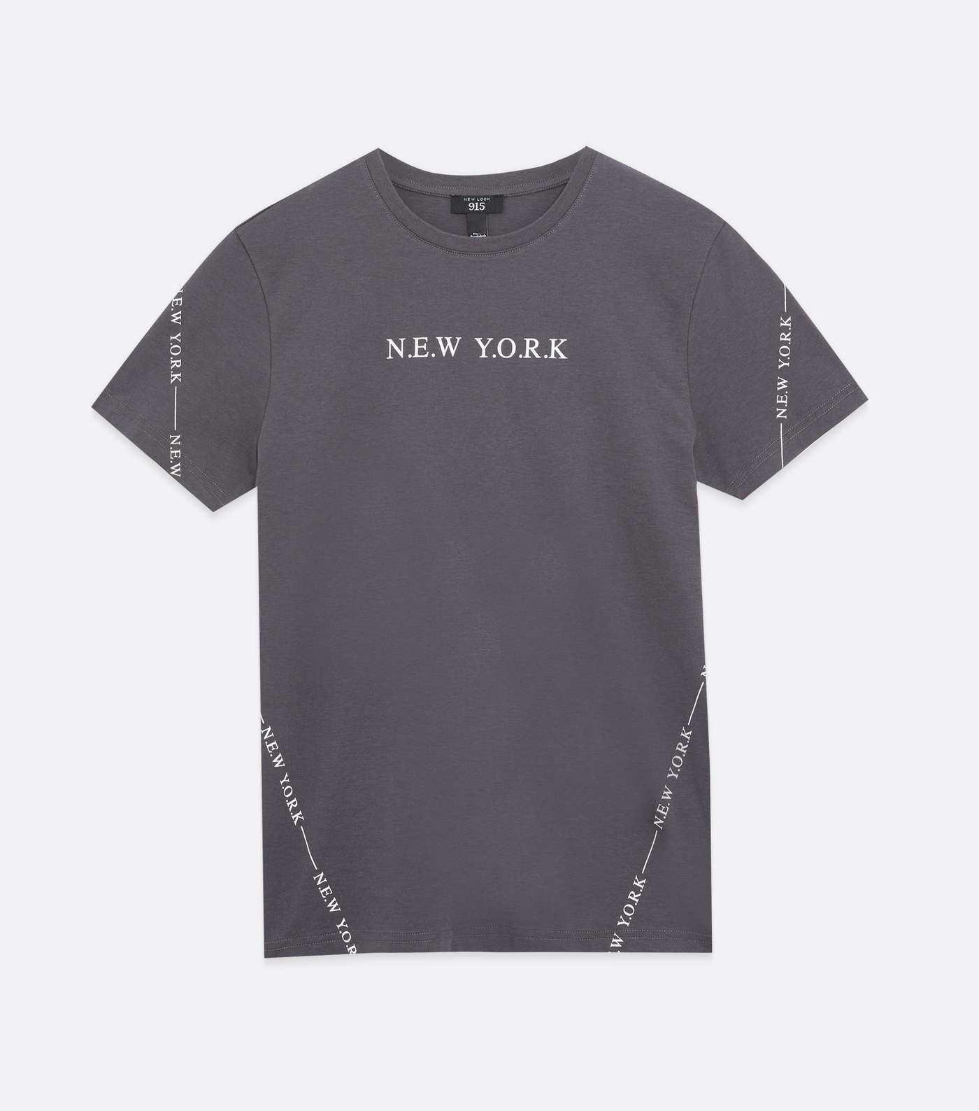 Boys Dark Grey New York Logo T-Shirt Image 5