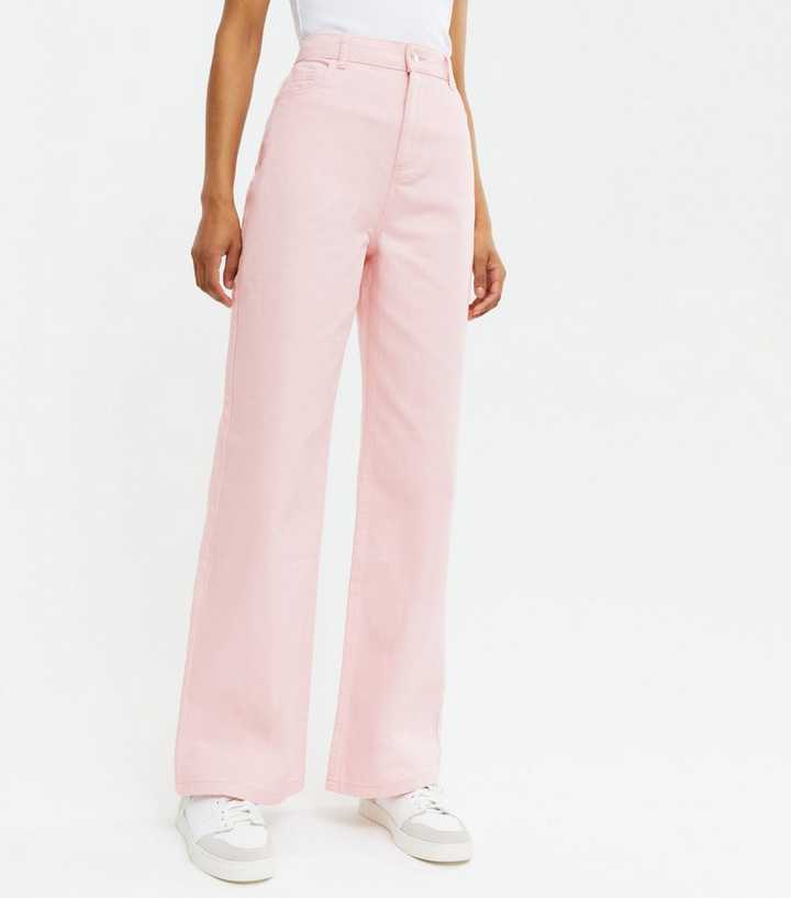 WIDE-LEG JEANS - Faded pink