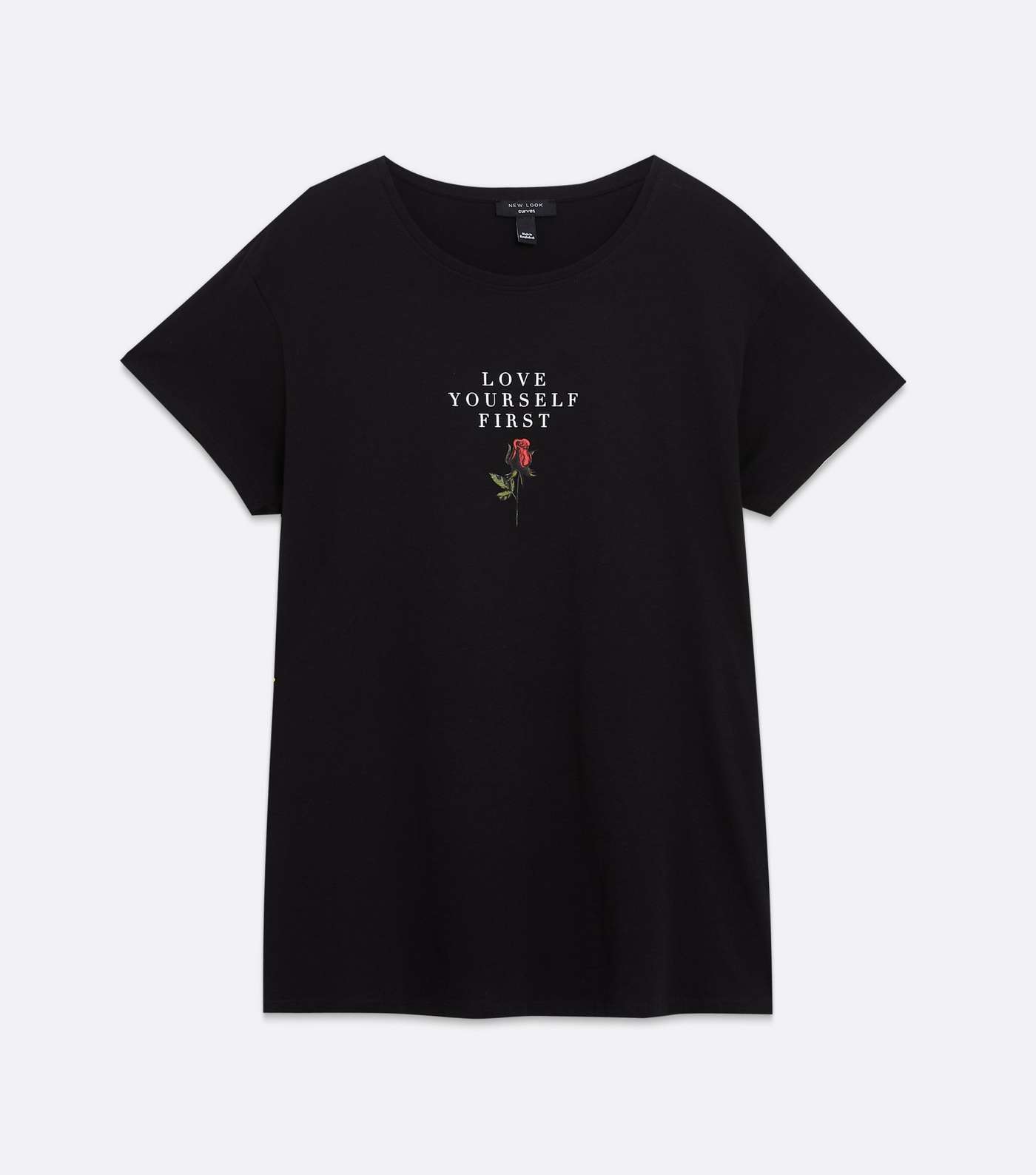 Curves Black Logo Love Rose T-Shirt Image 5