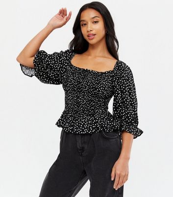 Spotty peplum top online