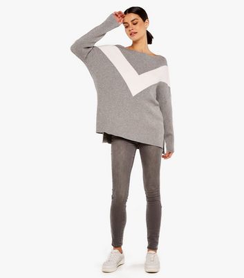 Grey slash neck on sale jumper