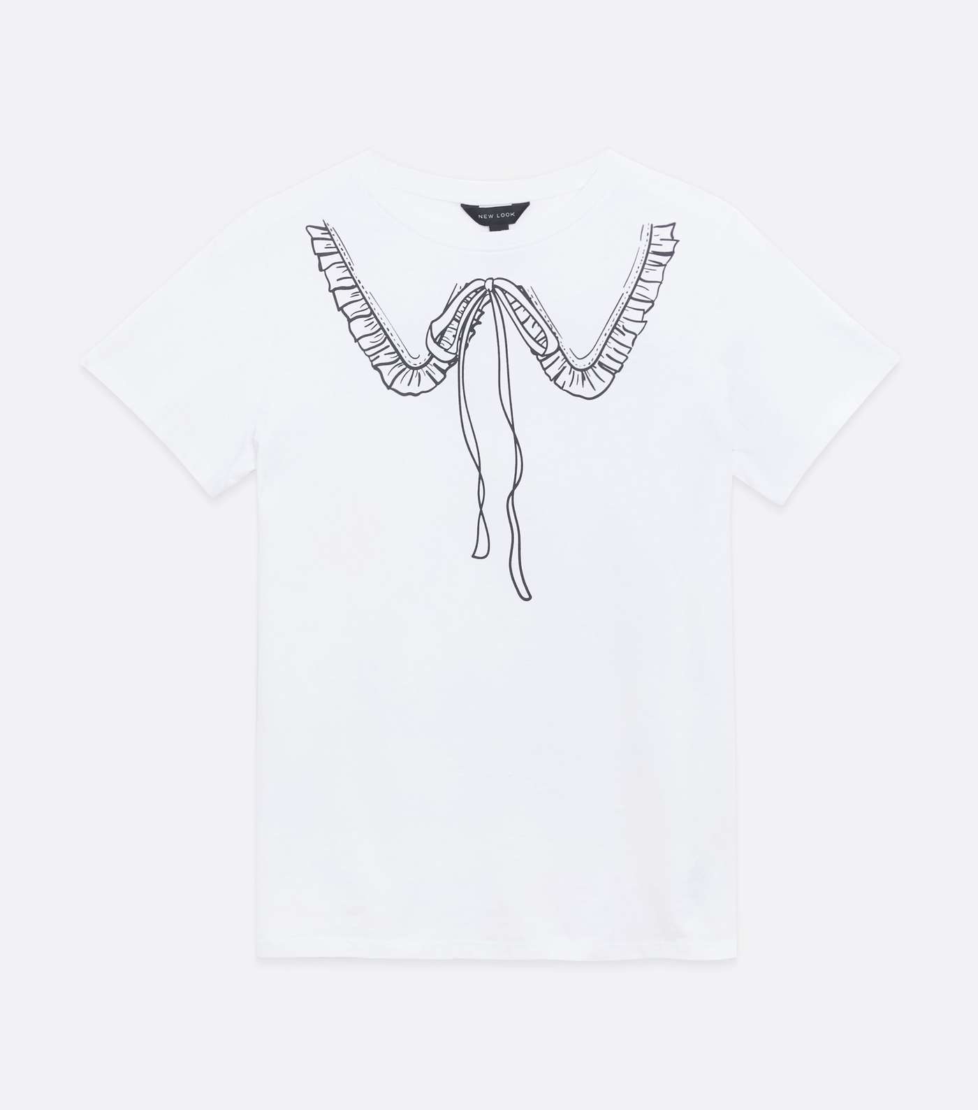 White Collar Print T-Shirt  Image 5