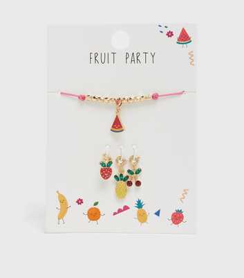 Girls Multicoloured Interchangeable Fruit Pendant Bracelet 