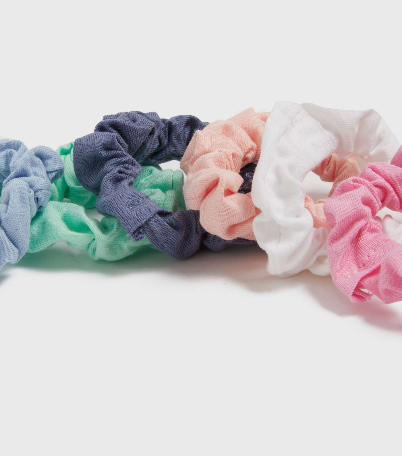 Girls 6 Pack Multicoloured Jersey Mini Scrunchies Image 2